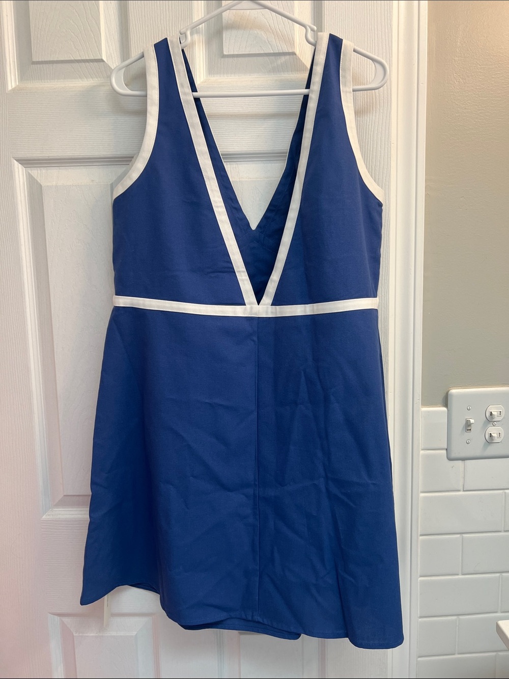 Commence Contrast Trim Linen-blend Mini Dress - Picture 7 of 8